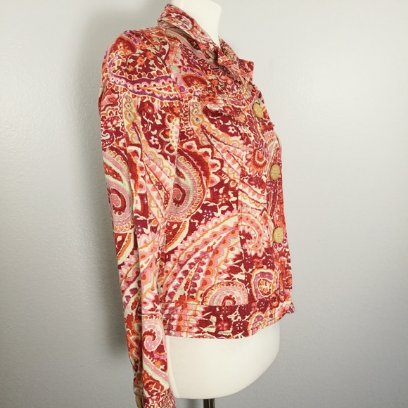 COLDWATER CREEK Paisley Crop Jacket Size 6 - Picture 2 of 8